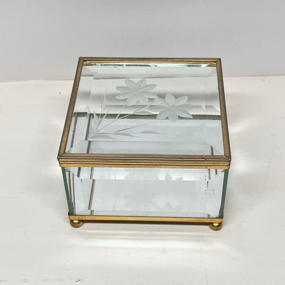 Mele Glass Mirror Trinket Jewelry Box